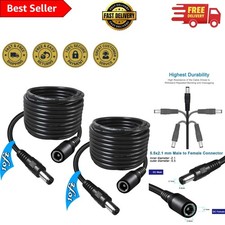 2-Pack 10FT DC Power Extension Cable for CCTV & LED Devices - Safe & Versatile picture