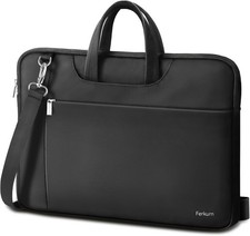 Ferkurn 15.6 inch Black Laptop Sleeve Bag with Shoulder Strap for Men and Women picture