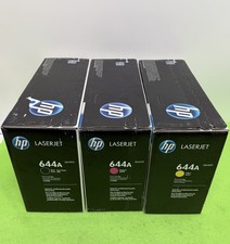 NEW Set of 3 OEM HP 644A toners Q6462A Yellow + Q6463A Magenta + Q6460A Black picture