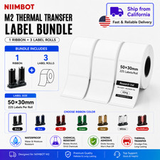 NIIMBOT M2 Thermal Transfer Labels & Ribbon Bundle for Vials, Lab Tubes Sample picture