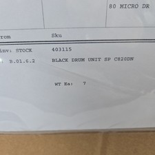 Ricoh Genuine OEM 403115 SP C820DN Black Drum Unit M844-01 COPIER PRINTER  picture