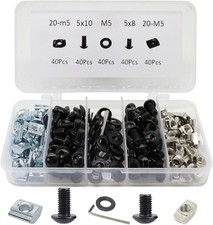 200Pcs 2020 Aluminum Extrusion Hardware Kit - M5 T Slot Nuts, Bolts & Screws ... picture