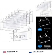 Elsjoy 100 Pack Plastic Wire Shelf Label Holders, 4