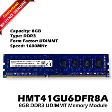 SK Hynix HMT41GU6DFR8A-PB 1x 8GB DDR3-1600 UDIMM PC3L-12800U Dual Rank x8 Module picture