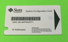 371-0795 Sun System Configuration Card w/10 MAC Addresses picture
