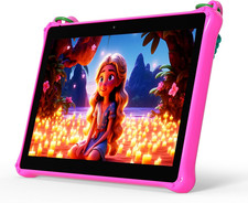 10 Inch Kids Tablets Android, 64GB, Tablet with Lanyard, Quad-Core, HD IPS Displ picture