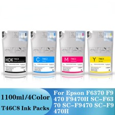 4x1100ML T46C8 T46C2-T46C4 Dye Sublimation Ink Pack For Epson F6370 F9470 picture