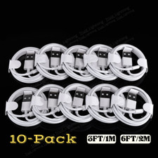 10 Pack USB Cable Fast Charger Charging Cord 3/6FT Lot For Apple iPhone 14 13 12 picture