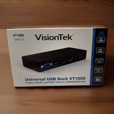 VisionTek VT1000 Universal Dual Display USB 3.0 Docking Station NEW IN BOX picture