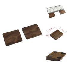 YMDK 2 pcs Mini Wood Wrist Rest Walnut Beech for Mechanical Keyboard Numpad Sp64 picture