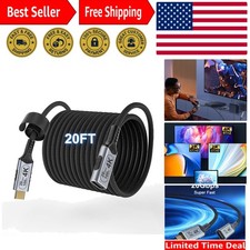 Versatile 20ft USB C Braided Cable - Perfect for Fast Charging & 4K Video Needs picture