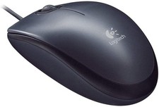 Logitech M100 USB Wired Corded Optical Mouse Right or Left Hand Use MAC PC Black picture
