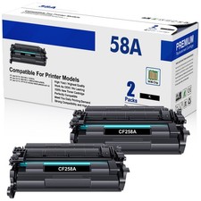 2 x Compatible With HP 58A Toner Cartridge / CF258A / BRAND NEW / FAST SHIPPING picture