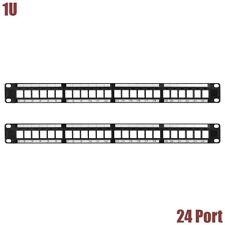 2x 24 Port Keystone Jack Blank Patch Panel Plate Cat5/5e Cat6 Cat6a RJ-45 19