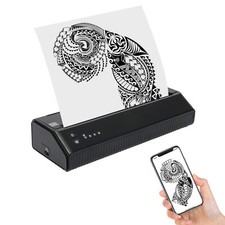 Black Wireless Bluetooth Tattoo Transfer Machine Portable Thermal Printer picture