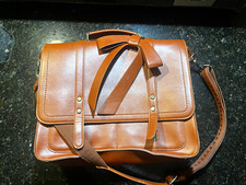 ECOSUSI Brown Faux Leather with leather bow bag / brief, Solid, Adjustable Strap picture