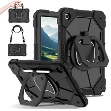 For Samsung Galaxy Tab A9/A9+/A8/A7 Lite Shockproof Stand Case w/Shoulder Strap picture