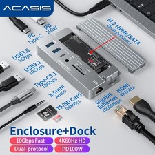 ACASIS USB C Hub Docking with NVMe/NGFF SSD Enclosure 10 in 1 HDMI for Laptop PC picture