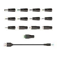 5V Universal DC Power Cable USB to DC Charging Cord 5.5x2.1mm with 13Pcs Adapter picture