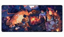 Pokemon Playmat Mousepad Desk Mat TCG- Charizard Campfire picture