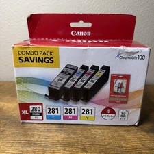 Canon 280XL Black + 281 Color Ink Cartridges - Combo Pack  picture