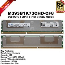 Samsung 96GB 12x8GB DDR3 1066MHz 4Rx8 PC3-8500R Memory RAM M393B1K73CHD-CF8 picture