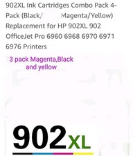 902XL Ink Cartridges Combo Pack 3-Pack (Black/Magenta/Yellow) 6960,6968,6970 picture
