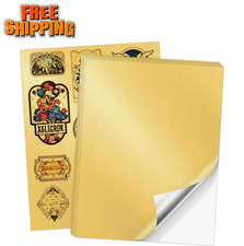 Metallic Brushed Gold Vinyl Sticker Paper for Inkjet & Laser Printer 20 Sheets picture