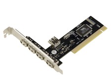 32-Bit PCI LAN Card 5x USB 2.0 Type A Ports 4 On Bracket VIA VT6212L picture