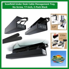 2-Pack Modern Under Desk Cable Management Trays – Easy Installation, No Screws picture