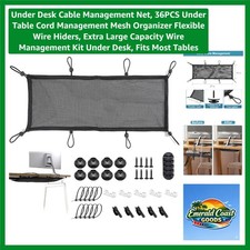 Extra Large Under Desk Mesh Cable Organizer - 36 Pieces for Seamless Tidy Spaces picture