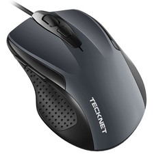 TECKNET USB Wired Mouse, 6-Button Corded Computer Mouse with 4 GRAY picture