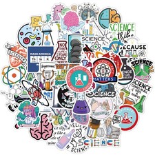 Natural Sciences Stickers, 50Pcs Science Laboratory Stickers Pack, Physics, Chem picture