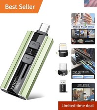 256GB Dual Interface Flash Drive for Effortless File Transfers - Sage Green picture