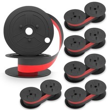 Calculator Ribbon Red/Black, 6 Pack, 18 ft x 0.5 in, Twin Spool picture