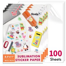 Koala Sublimation Sticker Paper Waterproof Matte White 100 Sheets 8.5x11 picture
