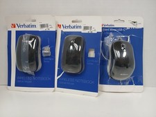 Set of 3 Verbatim Wireless and Wired Optical Mouse/Mice picture