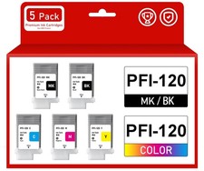 PFI-120 Pigment Ink Cartridge 130ml 5Pack Replacement for Canon PFI-120 Compa... picture