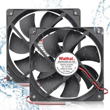 2 Pack IP67 Waterproof 120mm DC 12V Exhaust Fan - High Performance Cooling for D picture