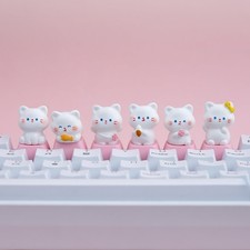 Cat Keycaps For Cherry MX Keyboards Cute OEM Profile ESC Key Replacement picture