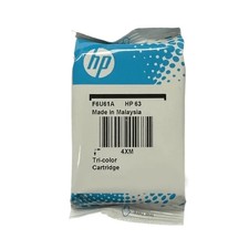 Genuine New HP 63 Tri-Color Ink Cartridge F6U61AN OEM Sealed Bag Exp Feb 2026 picture