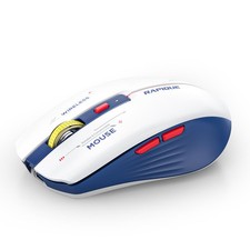 RAPIQUE Bluetooth Wireless Mouse - (BT1/BT2+USB) Tri-Mode High Blue and White picture