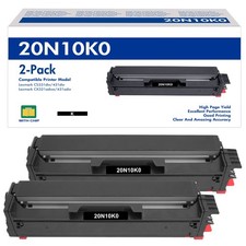 20N10K0 Black High Yield Toner Compatible for Lexmark 20N10K0 20N1XK0 2-Pack  picture