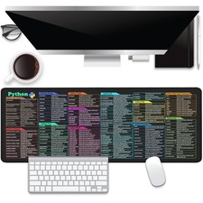 Python Commands Shortcuts Mouse Pad Desk Pad,XL Cheat Sheet Mousepad for PC O... picture