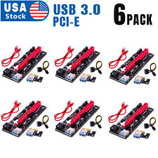 6PACK PCI-E 1x to 16x Powered USB3.0 GPU Riser Extender Adapter Card VER 009s  picture