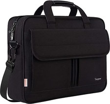 17 Inch Laptop Bag Briefcase for Men, Black, Water Resistant Nylon picture