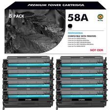 8PK CF258A 58A Toner for HP LaserJet Pro M304n M304dn M404dn M404dw M406 No Chip picture