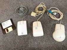 LOT of 3 Rare Logitech Packard Bell Button Serial Mechanical Ball Mouse GX picture