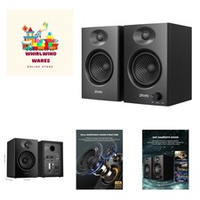 Stylish 60W Bookshelf Speakers for Desktop PC - Bluetooth 5.3 & Multiple Inputs picture