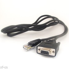 1pc 1.5M/5FT Black RJ45 Male to Serial DB9 9pin Female Lan Router Adapter Cable picture